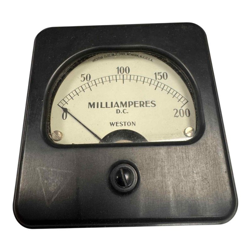3F901-10 Weston Rectangular Analog Panel Meter Ammeter 0-200mA 80x76.5mm