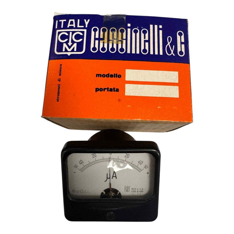 9-206 Cassineli Analog Panel Meter Ammeter -50-50uA 70x60mm