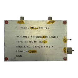 10049 Racal Mesl Coaxial Variable Attenuator SMA 0-50db 0-1V Band 3 1000-2000Mhz