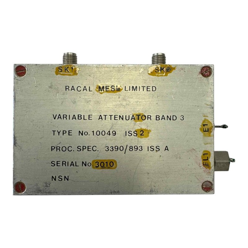 10049 Racal Mesl Coaxial Variable Attenuator SMA 0-50db 0-1V Band 3 1000-2000Mhz