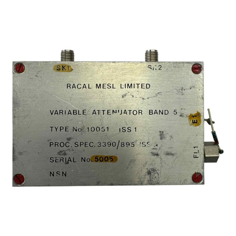 10051 Racal Mesl Coaxial Variable Attenuator SMA 0-50db 0-1V Band 5 4000-8000Mhz