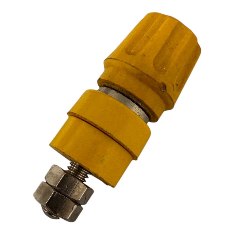 Banana Plug Connector Panel Mount Yellow Color L:36.5mm ID:4mm OD:13.5mm