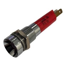 597-392 RS Red Flashing Indicator Light Panel Mount Red Color 24Vdc 8mm Solder Tab Termination \