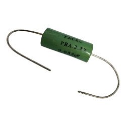 PRA Facel Capacitor Axial Film 0.033uF 33nF 100V 2.5% 25x10mm