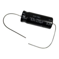 SME Capacitor Axial Electrolytic 220uF 63V 85C 26x10mm