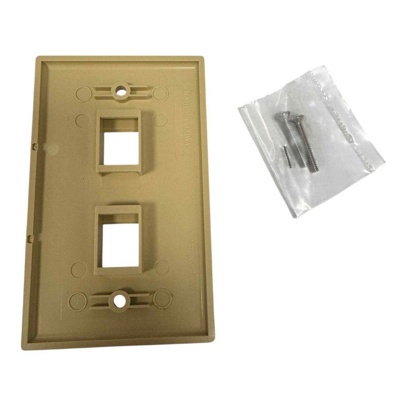 JE300-2-IV000 61977 Rectangular Double Antenna Socket Wall Mount Assembly 115x70mm