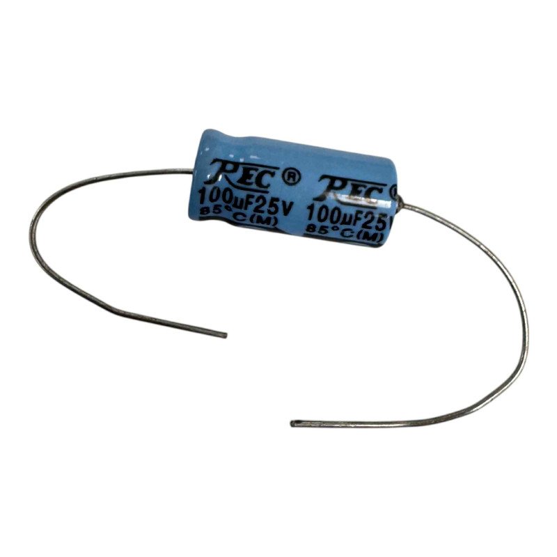 REC Capacitor Axial Electrolytic 100uF 25V 17x8mm [Qtyx100]
