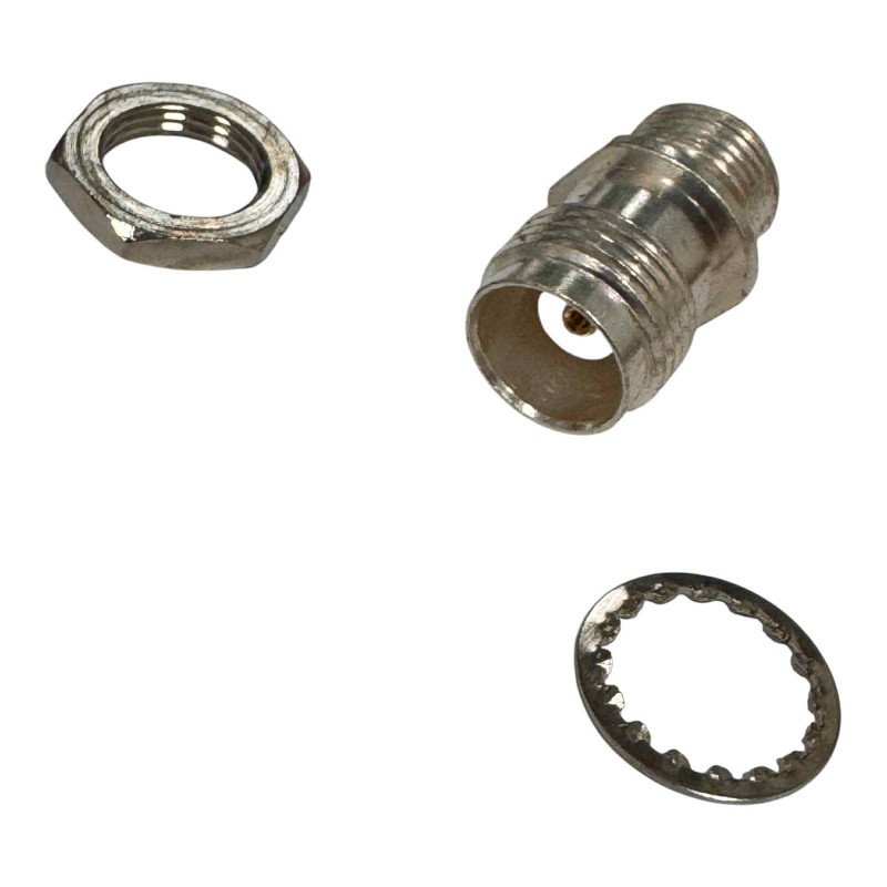 RF Connector Straight Bulkhead Panel Mount Jack TNC (F) Silver Plated