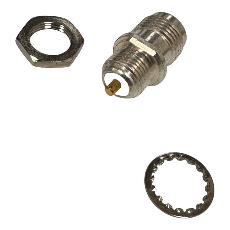 RF Connector Straight Bulkhead Panel Mount Jack TNC (F) Silver Plated