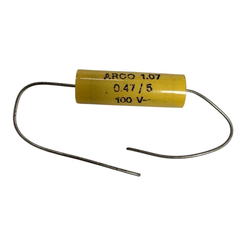 1.07 Arcotronics Capacitor Axial Film 0.47uF 470nF 100v 5% 20x6mm