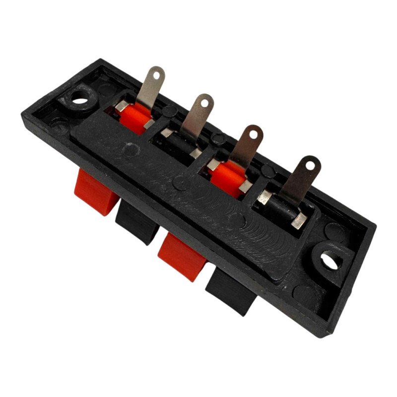 Panel Mount Speaker Terminal Socket 4 Position 4 Way 3ABlack Quick Connect Termination