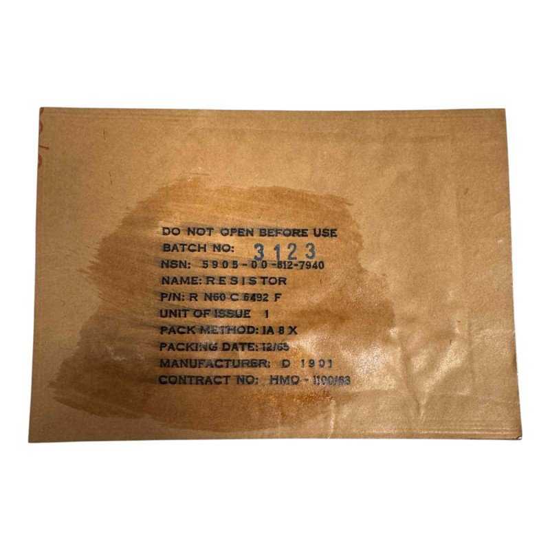 RN60C6492F Resistor Metal Film 64.9Kohm 64K9 1/8W 1% 5905-00-512-7940