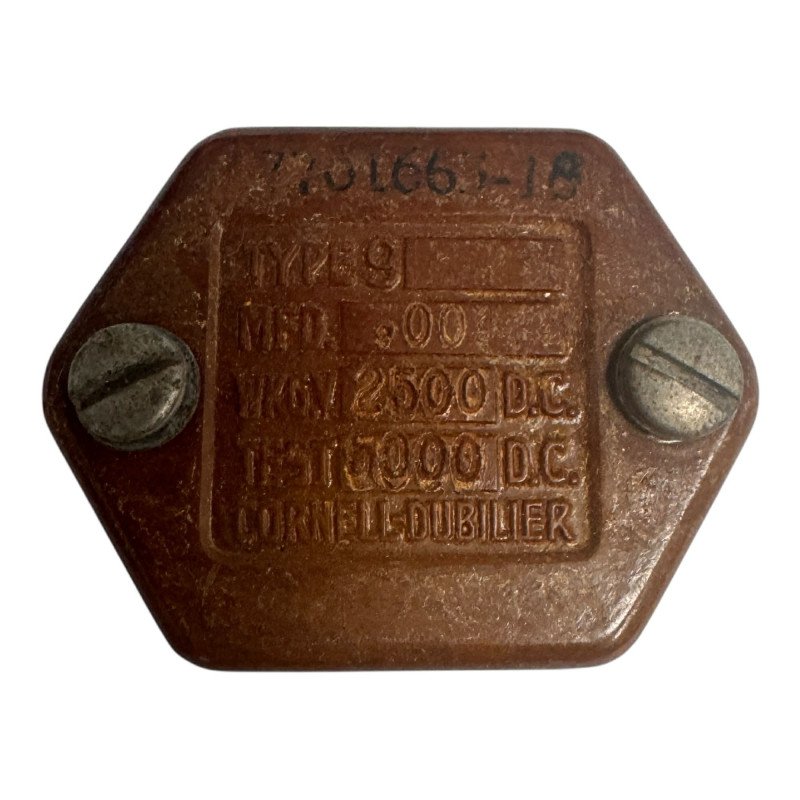 7761663-18 Cornell Dubilier Mica Capacitor 0.004uF 4nF 2500V 2.5kV