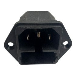 KEA Panel Mount IEC Connector Male With Double Fuse Slot 10A/250Vac