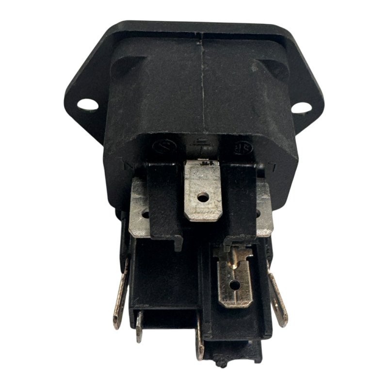 KEA Panel Mount IEC Connector Male With Double Fuse Slot 10A/250Vac