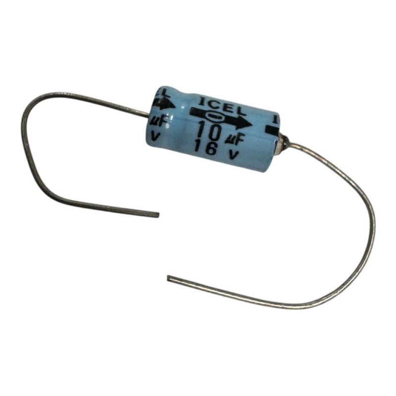 ICEL Capacitor Axial Electrolytic 10uF 16V 12x6mm