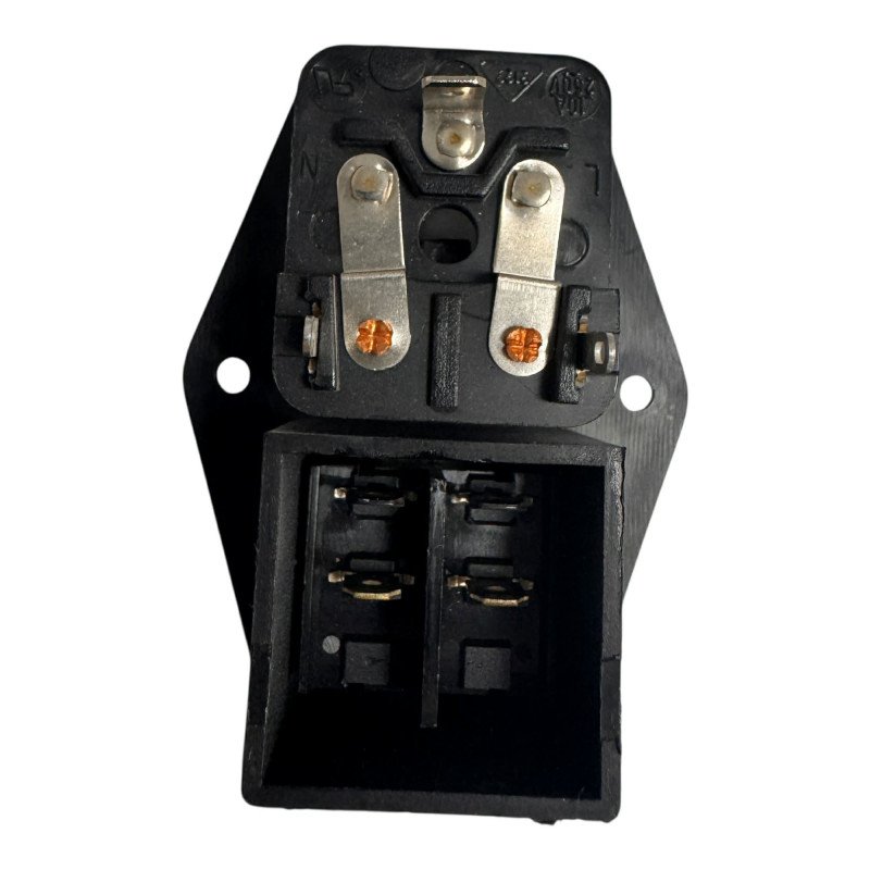 6765 Schurter Panel Mount IEC Connector Male With Line Switch And 2 Pole Fuse Holder