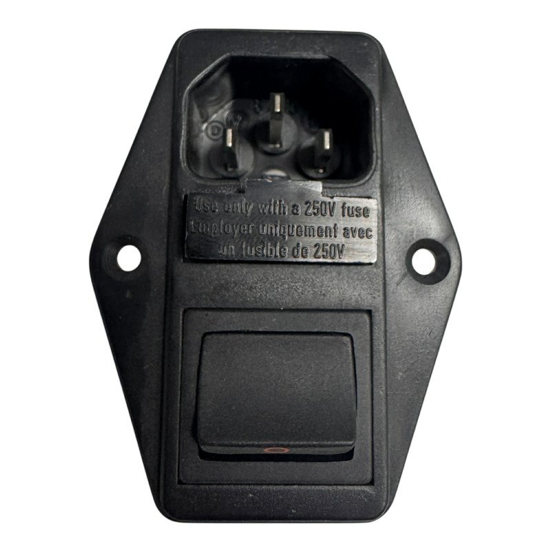 6765 Schurter Panel Mount IEC Connector Male With Line Switch And 2 Pole Fuse Holder
