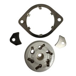 National Panel Mount Porcelain Tube Socket 6 Pin 6 Position