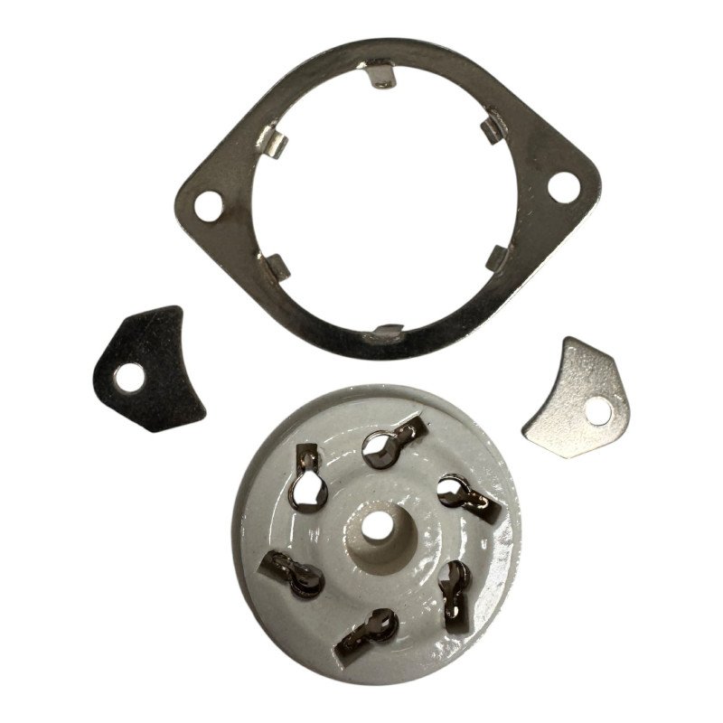 National Panel Mount Porcelain Tube Socket 6 Pin 6 Position