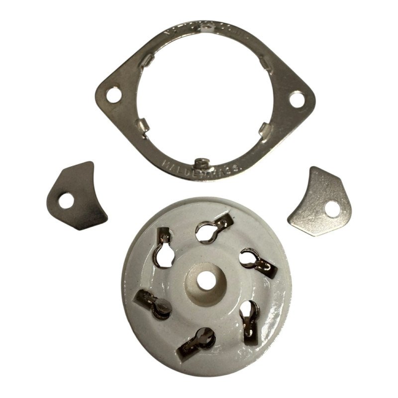 National Panel Mount Porcelain Tube Socket 6 Pin 6 Position