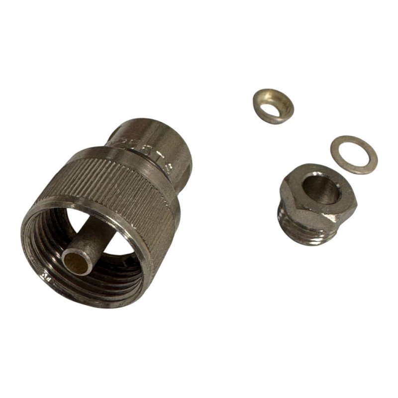 402056-D256TS Genex RF Connector Straight Type Soldered Flexible UHF (M) For RG58 RG141 Cable 50Ohm