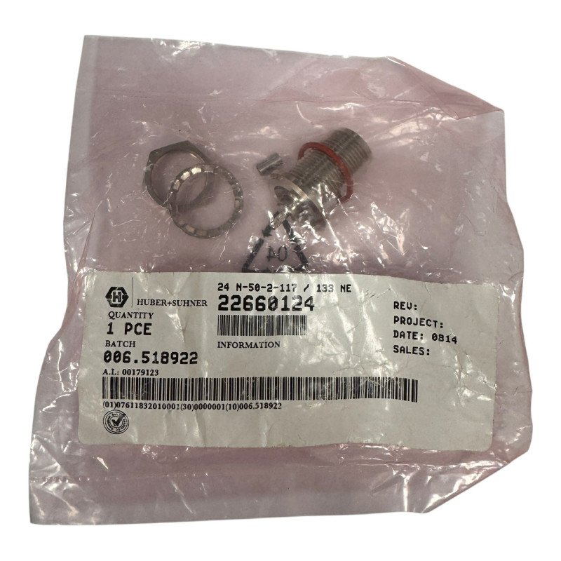 24N-50-2-117/133NE Huber Suhner RF Connector Straight Type Bulkhead N Type (M) For Enviroflex 316D Cable