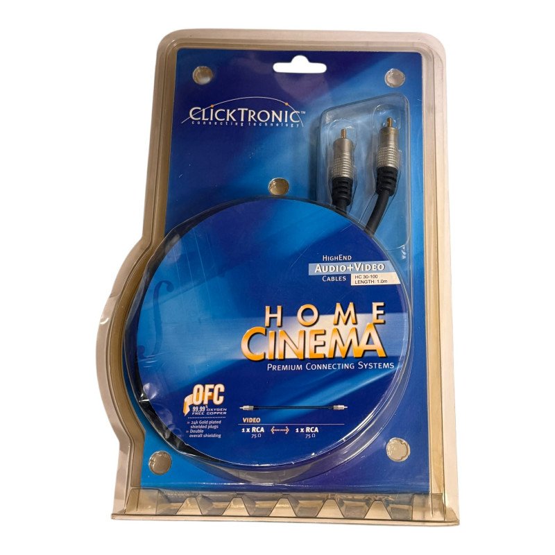 HC30-100 Clicktronic Audio Video Cable 1 RCA (M) - 1 RCA (M) Gold Plated 1m