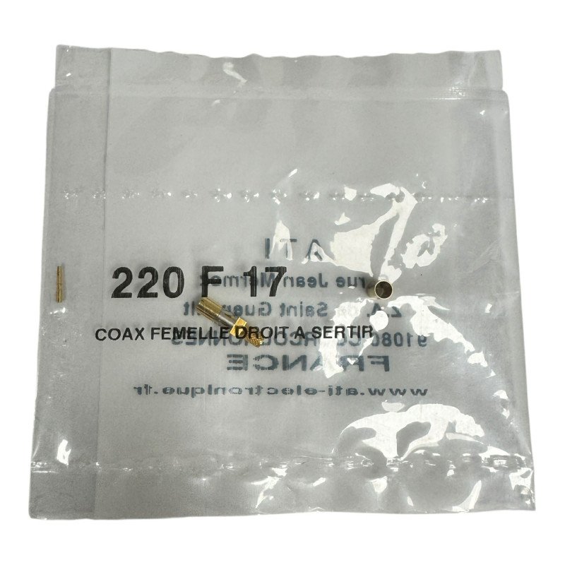 220F17 ATI RF Connector Straight Crimp Plug 2mm (F) For RG316 Cable