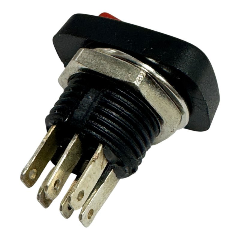 Rectangular Rocker Switch With Circular Base Screw Type DPDT D:11mm 20x15mm