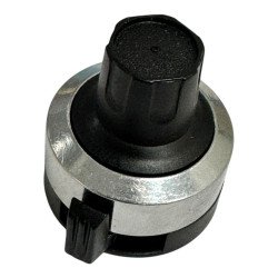 Atoms Circular Black Chrome Potentiometer Knob 23mm For 6mm Shaft Diameter