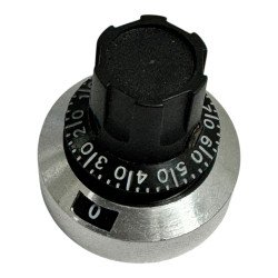 Atoms Circular Numeric Black Chrome Potentiometer Knob 23mm For 6mm Shaft Diameter