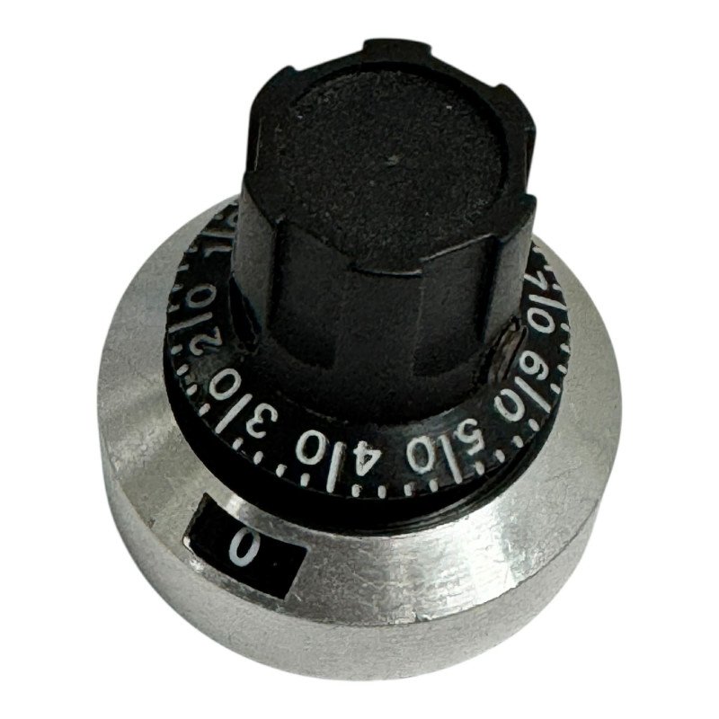 Atoms Circular Numeric Black Chrome Potentiometer Knob 23mm For 6mm Shaft Diameter