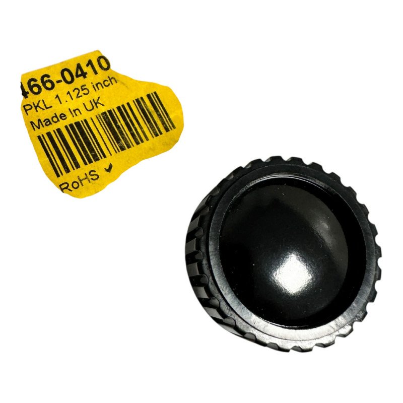 466-0410 RS PRO 38.1mm Black Potentiometer Knob for 6.35mm Shaft Splined