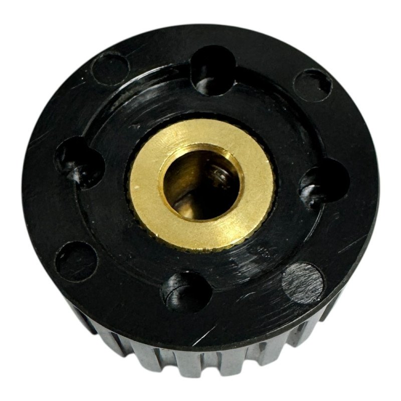 466-0410 RS PRO 38.1mm Black Potentiometer Knob for 6.35mm Shaft Splined