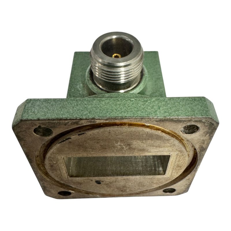 Mid Century Microgear Waveguide To Coaxial Adapter N Type (F) To WR112