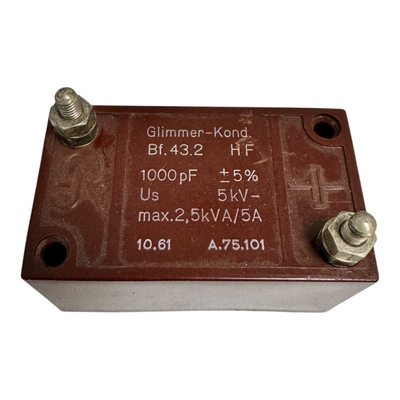 BF.43.2HF Glimmer Kond Capacitor 1nF 1000pF 5000v 5kV 5% 60x35x30mm