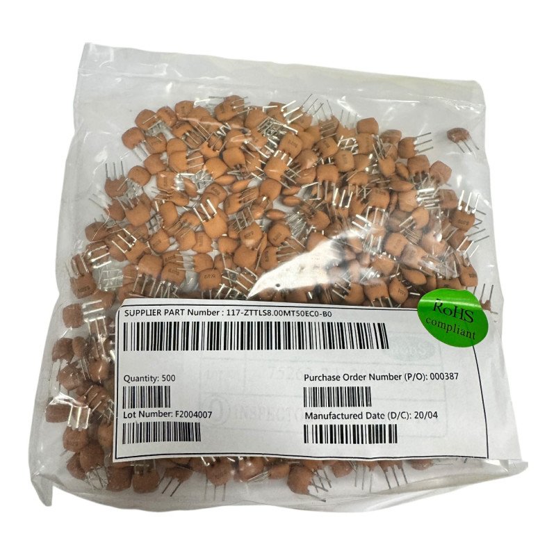 ZZTLS8.00MT50EC0-B0 Welt Ceramic Resonator 8.00Mhz  [Qtyx500]