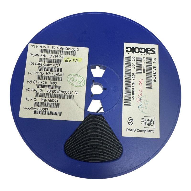 BAV99-7-F SMD Small Signal Diode 75V 350mW [Qtyx2700]