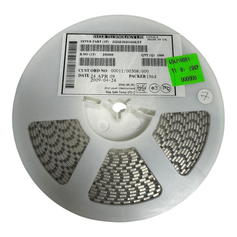 2220J1K00104KXT Knowles Syfer SMD Ceramic Capacitor 0.1uF 100nF  1kV 1000V 10% [Qtyx1000]