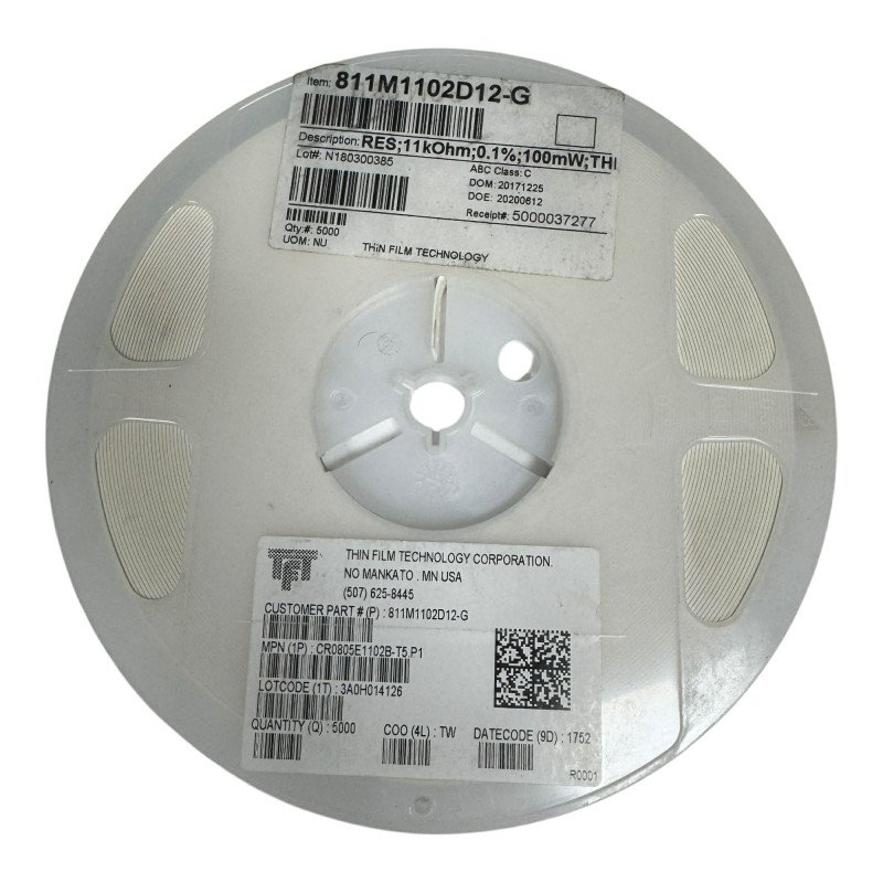CR0805E1102B-T5.P1 Thin Film Technologies SMD Chip Resistor 11Kohm 11K 100mW 1/10W 0.1% [Qtyx5000]