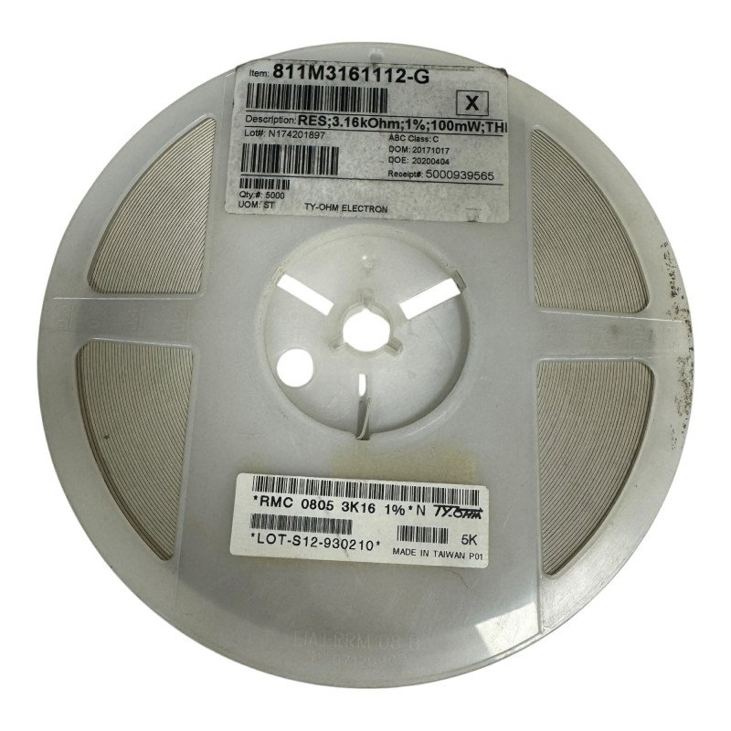 RMC08053K16 Tyohm SMD Chip Resistor 3.16KOhm 3K16 1/10W 1% [Qtyx5000]