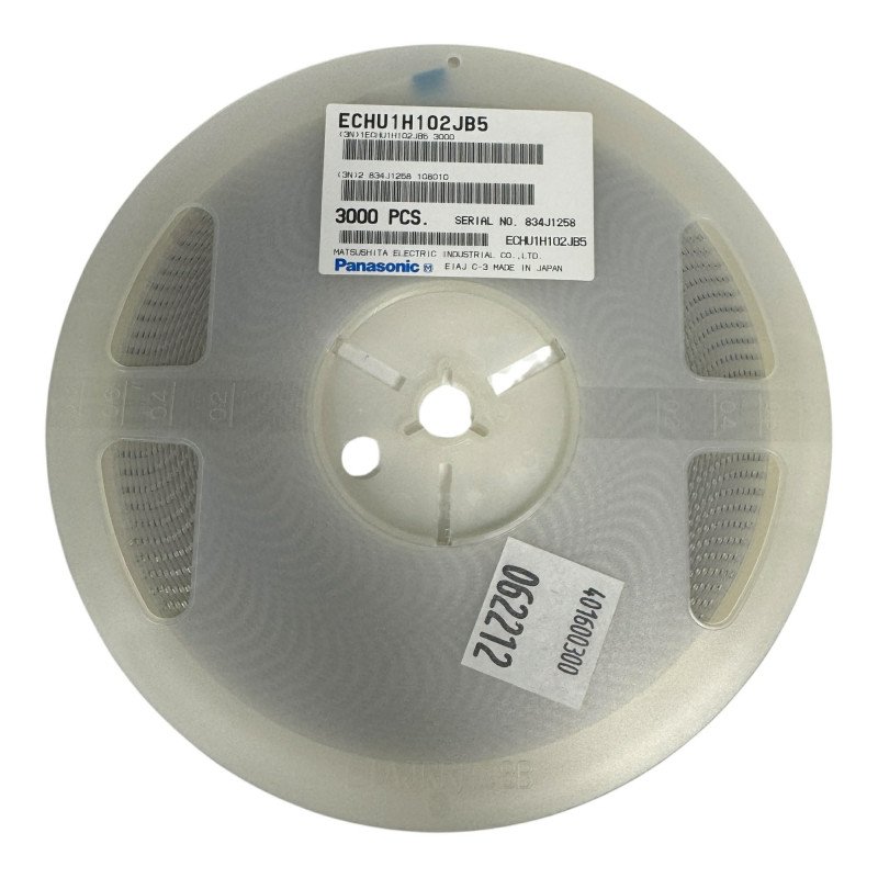 ECH-U1H102JB5 ECHU1H102JB5 Panasonic SMD Film Capacitor 1Nf 1000pF 50V 5% [Qtyx3000]