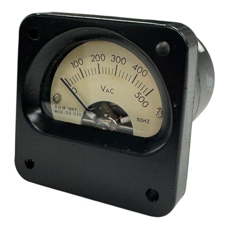 MOD.133-033 87M084P008 A&M Avionics Panel Meter Voltmeter 0-500Vac 45x45x62mm