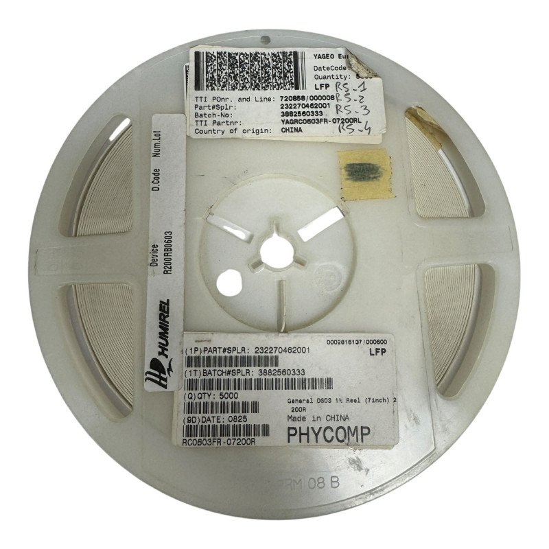 YAGRC0603FR-07200RL Yageo SMD Resistor Chip 200 OHM 200R 1% 1/10W [Qtyx4800]