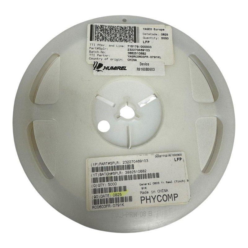 YAGRC0603FR-0791KL Yageo SMD Resistor Chip 91Kohm 91K 1% 1/10W [Qtyx5000]