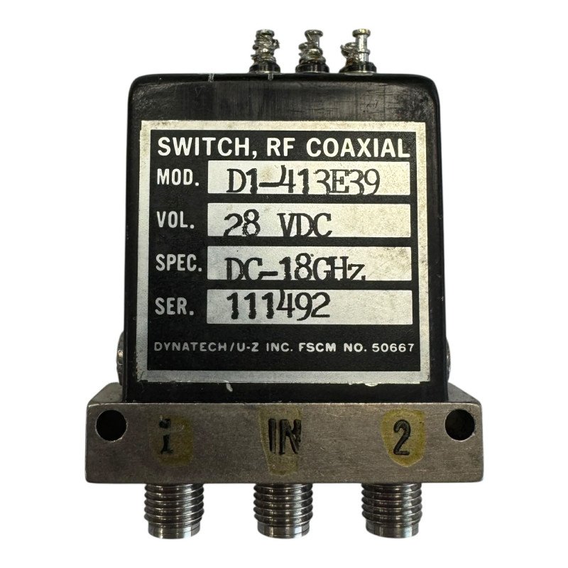 D1-413E39 Dynatech Coaxial Switch SMA DC-18Ghz 28V SPDT