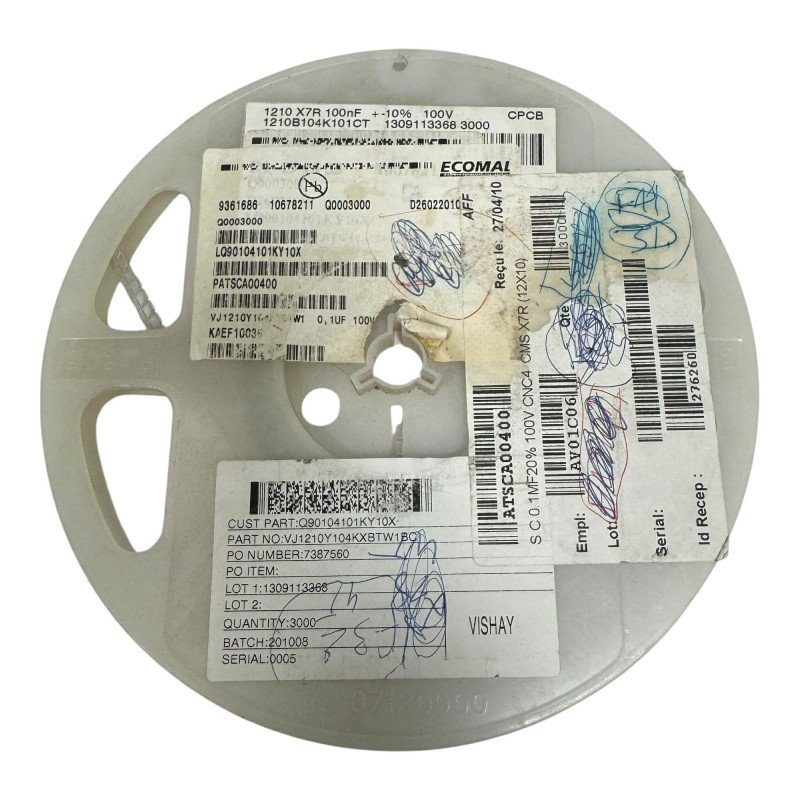VJ1210Y104KXBTW1BC Vishay SMD Ceramic Capacitor 0.1uF 25V 10% [Qtyx100]