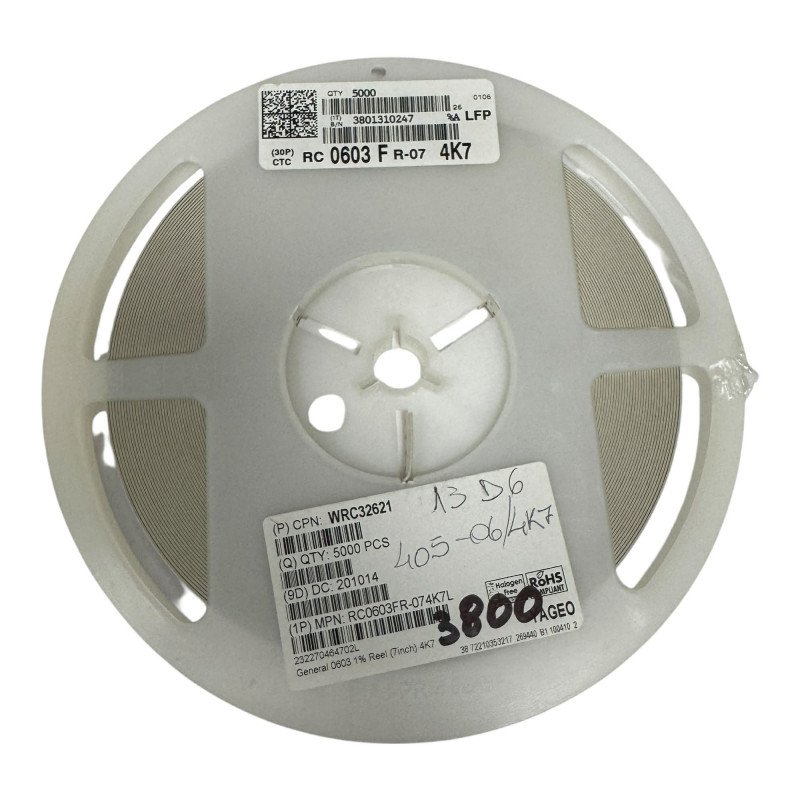 YAGRC0603FR-074K7L Yageo SMD Resistor Chip 4.7Kohm 4K7 1% 1/10W [Qtyx3000]