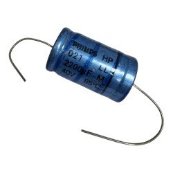 021LL Philips Capacitor Axial Electrolytic 2200uF 40V 85C 32x18mm